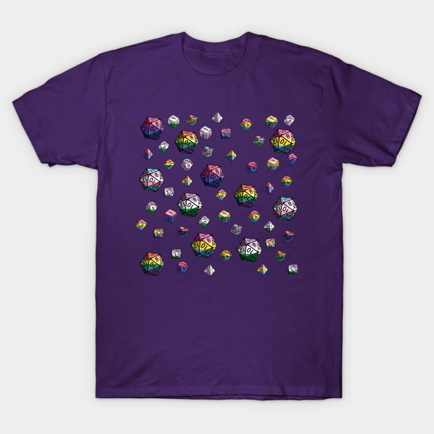Pride Dice Pattern T-Shirt by CrowleyCreations